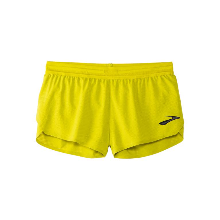 Brooks Elite 2" Split Womens Running Shorts - GreenYellow/Acid Lime/Nightlife - Indonesia (HVKB-2167